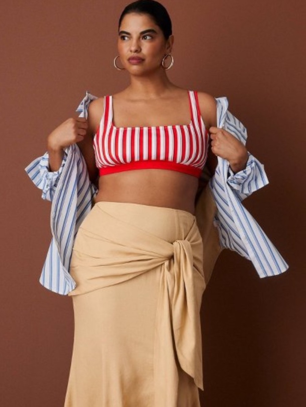NEW Rosie Assoulin Striped Crop Tank